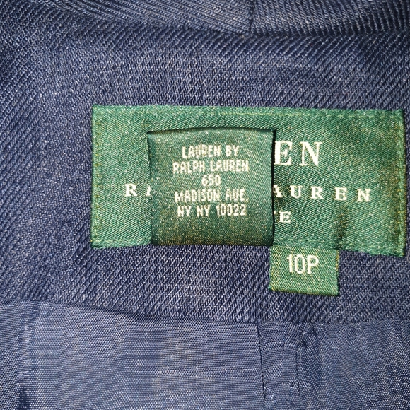 Ralph Lauren Vintage Navy Linen Jacket. 10P. - Picture 5 of 7